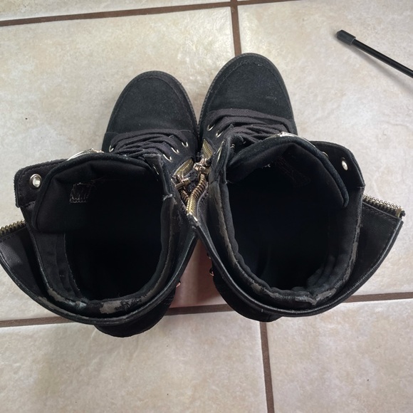 Women's guess wedge heels black double zipper flip back - Picture 10 of 10